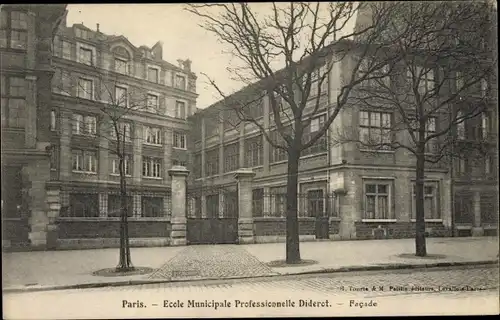 Ak Paris XII., Ecole Municipale Professionnelle Diderot, Facade