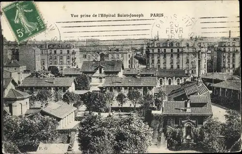 Ak Paris XIV., Vue prise de l'Hopital Saint Joseph