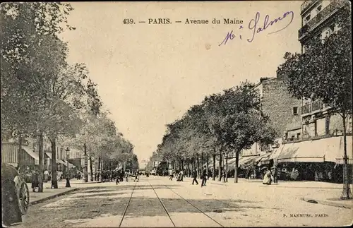 Ak Paris XIV., Avenue du Maine, Geschäfte