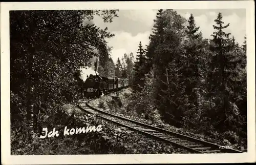 Ak Eisenbahn in voller Fahrt