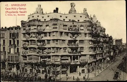 Ak Barcelona Katalonien, Casa Milá y Camps, Arquitecto Gaudi