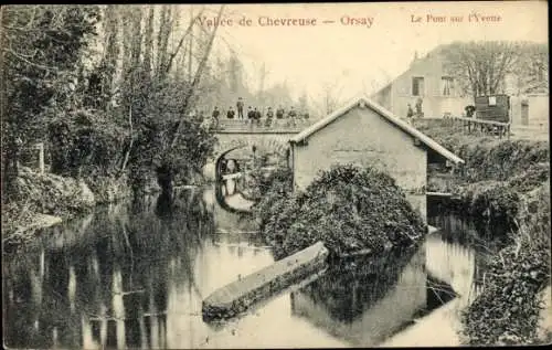 Ak Orsay Essonne, Vallee de Chevreuse, le Pont sur l'Yvette