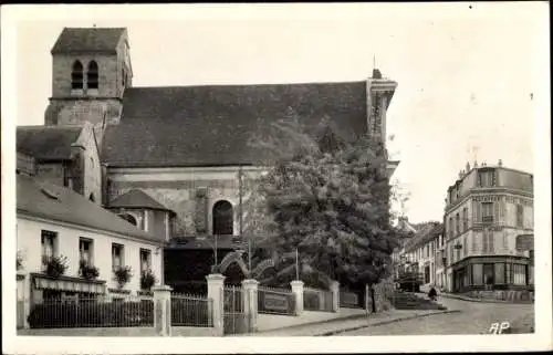 Ak Orsay Essonne, L'Eglise, Kirche, Restaurant