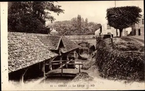 Ak Orsay Essonne, Le Lavoir, Flusspartie, Waschplatz