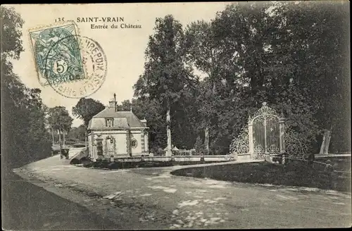 Ak Saint Vrain Essonne, Entree du Chateau