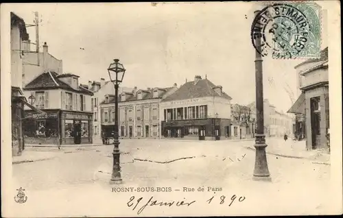 Ak Rosny sous Bois Seine Saint Denis, Rue de Paris