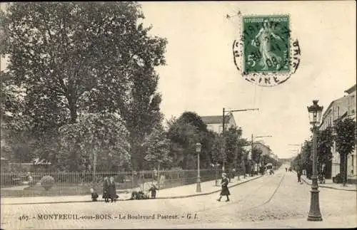 Ak Montreuil sous Bois Seine Saint Denis, Le Boulevard Pasteur