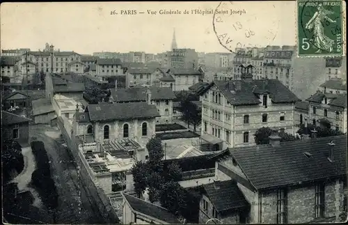Ak Paris XIV., Vue générale de l'Hopital Saint Joseph