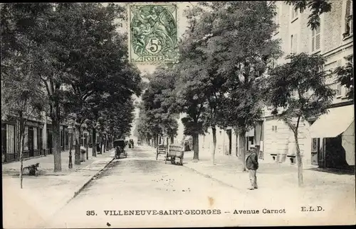 Ak Villeneuve Saint Georges Val de Marne, Avenue Carnot