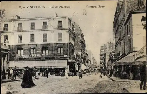 Ak Vincennes Val de Marne, Rue de Montreuil