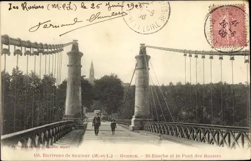 Ak Gennes Maine et Loire, Saint Eusèbe et le Pont des Rosiers