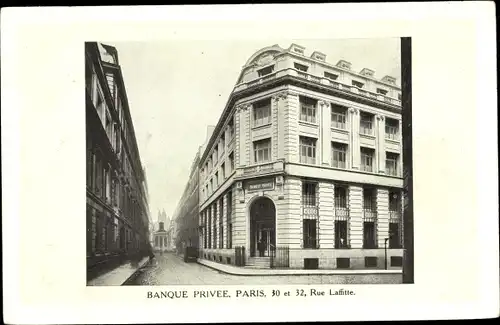 Ak Paris IX., Banque Privee, Rue Laffitte