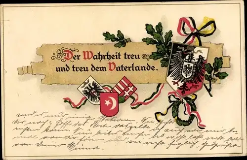 Wappen Litho Der Wahrheit treu und treu dem Vaterlande