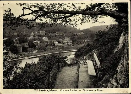 Ak Lustin Wallonien Namur Belgien, Vue vers Riviere