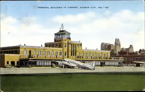 Ak Kansas City Missouri USA, Airport, Terminal Building, American Airlines DC 3