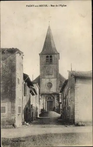 Ak Pagny sur Meuse Lothringen Meuse, Rue de l'Eglise