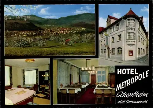Ak Schopfheim im Kreis Lörrach Baden Württemberg, Hotel Metropole