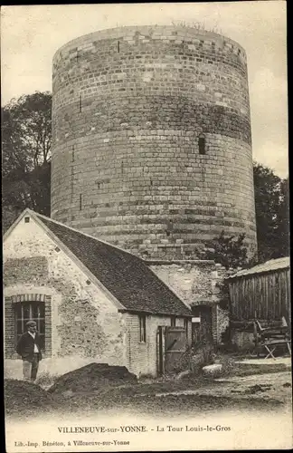 Ak Villeneuve sur Yonne, La Tour Louis le Gros