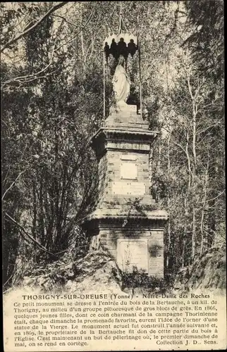 Ak thorigny sur Oreuse Yonne, Notre Dame des Roches, Denkmal