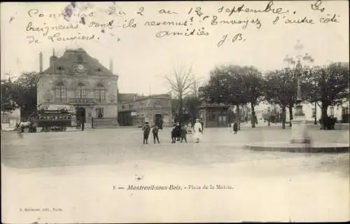 Ak Montreuil sous Bois Seine Saint Denis, Place de la Mairie