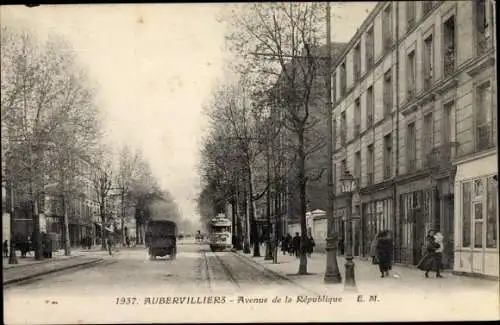 Ak Aubervilliers Seine Saint Denis, Avenue de la République