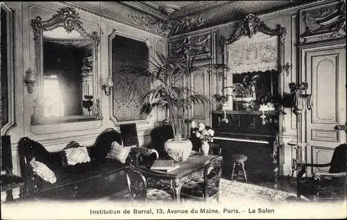 Ak Paris XIV., Institution de Barral, Avenue du Mane, le Salon