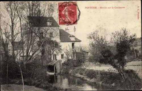 Ak Pontoise Val d'Oise, Moulin sur la Couleuvre