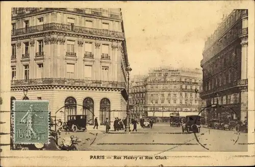 Ak Paris IX., Rue Halevy et Rue Gluck