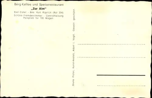 Ak Bad Elster im Vogtland, Sommerfrische Zur Alm