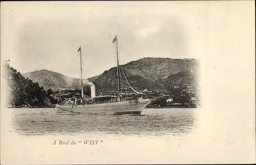 Ak A Bord du Wisy, Segeldampfer