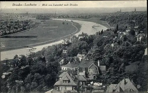 Ak Dresden Nordost Loschwitz, Blick vom Luisenhof