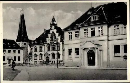 Ak Egeln Bez. Magdeburg, Marktplatz, Sozialversicherung