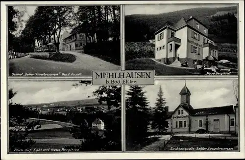 Ak Mühlhausen Bad Elster im Vogtland, Sohler Sauerbrunnen, Sachsenquelle
