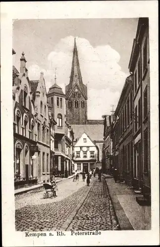Ak Kempen am Niederrhein, Peterstraße, Kirche