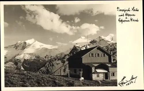 Ak Tirol, Tirxenjoch Haus mit Glacier und Gefrorener Wand