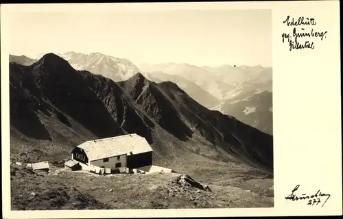 Ak Zillertal Tirol Österreich, Edelhütte gegen Grünberg