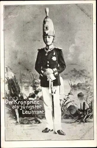 Ak Kronprinz Wilhelm von Preußen als jüngster Leutnant