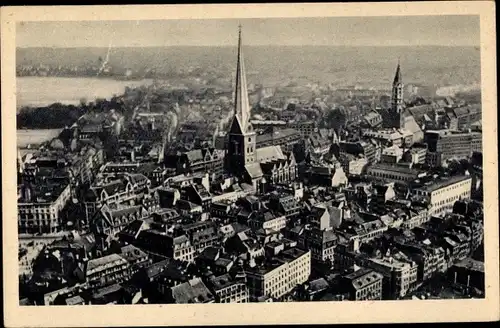 Ak Hamburg, Blick auf die Innenstadt mit St. Petri