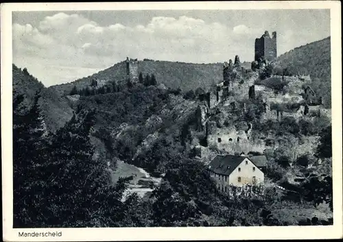 Ak Manderscheid in der Eifel Rheinland Pfalz, Burgruine