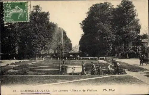 Ak Maisons Laffitte Yvelines, Les Avenues Albine et du Chateau