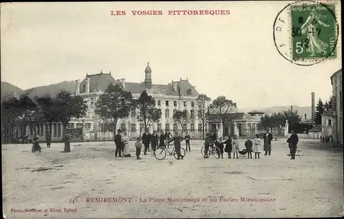 Ak Remiremont Vosges, Place Maxonrupt, Ecoles Municipales