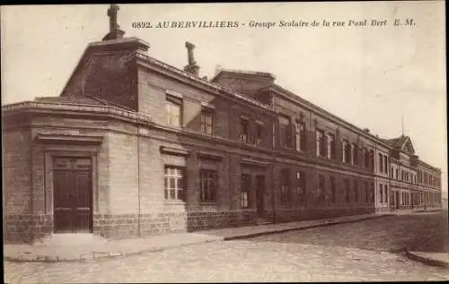 Ak Aubervilliers Seine Saint Denis, Groupe Scolaire de la Rue Paul Bert