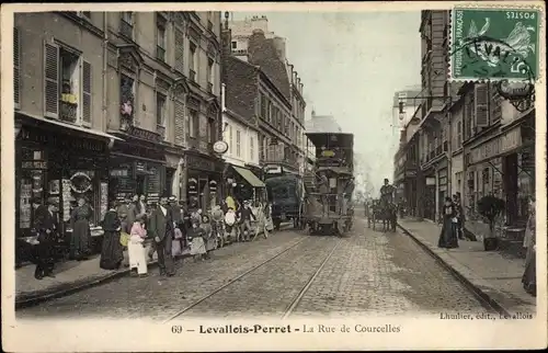 Ak Levallois Perret Hauts de Seine, La Rue de Courcelles