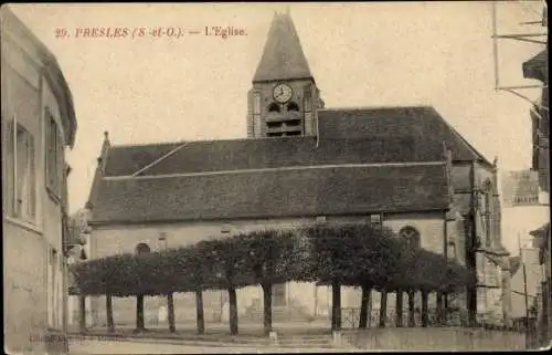 Ak Presles Val d'Oise, Eglise