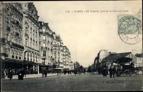 Ak Paris XII., Boulevard Diderot, pris de la Gare de Lyon