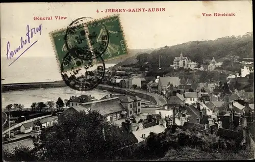 Ak Saint Aubin Jersey Kanalinseln, Vue générale