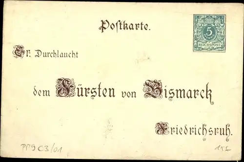 Vorläufer Ganzsachen Ak Otto von Bismarck, Herzog zu Lauenburg, Bundeskanzler, April 1895