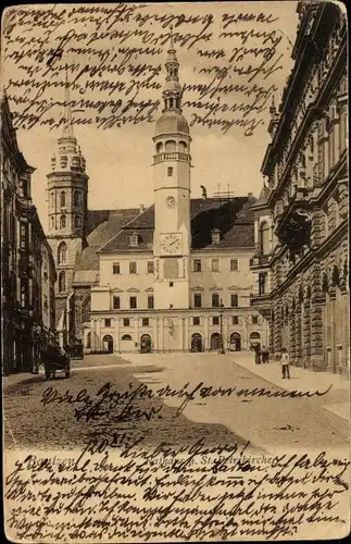 Ak Bautzen in der Lausitz, Rathaus, St. Petrikirche
