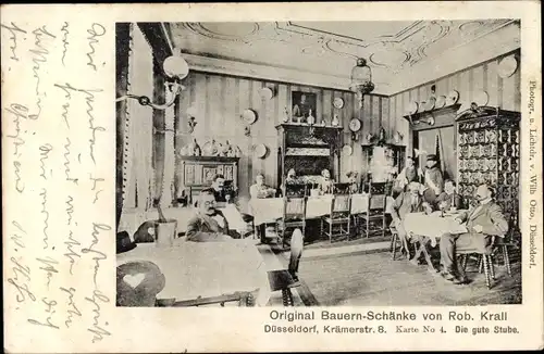 Ak Düsseldorf, Original Bauernschänke, Krämerstraße 8, Stube
