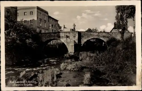 Ak Lądek Zdrój Bad Landeck Schlesien, Johannisbrücke